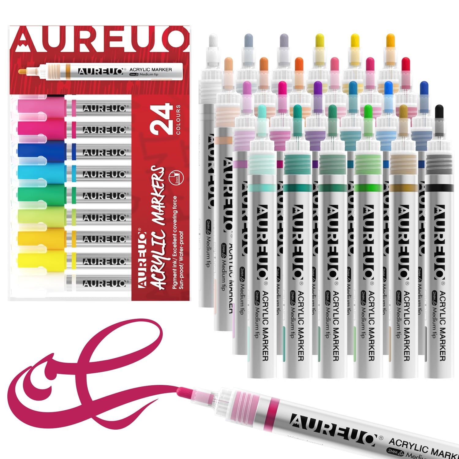 Aureuo acrylic markers 24 pack